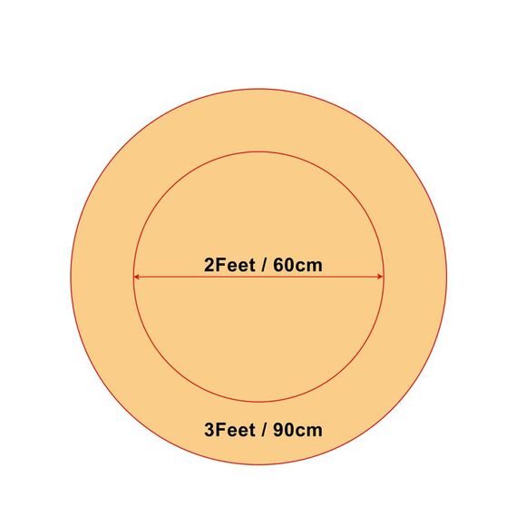 Faux Fur Round Rug Fluffy Area Rugs for Bedroom 3 x 3 Feet Black - Picture 3 of 6